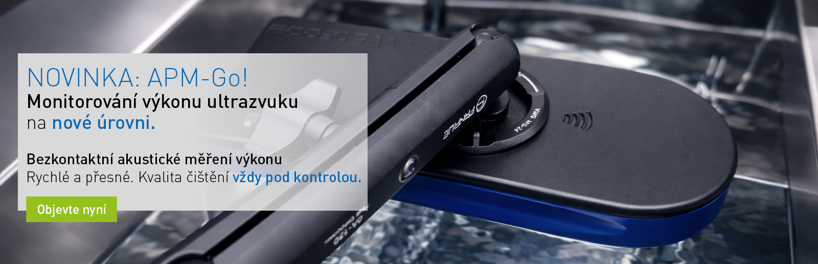Ecoclean APM-Go! Bezkontaktní akustické měření výkonu.